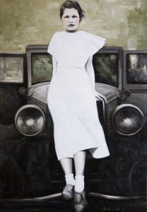 Noni in a White Dress - oil on canvas 24x30